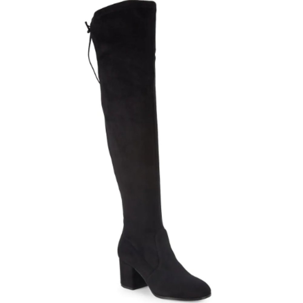 Saks Fifth Avenue Microsuede Black Over The Knee Tall Boots